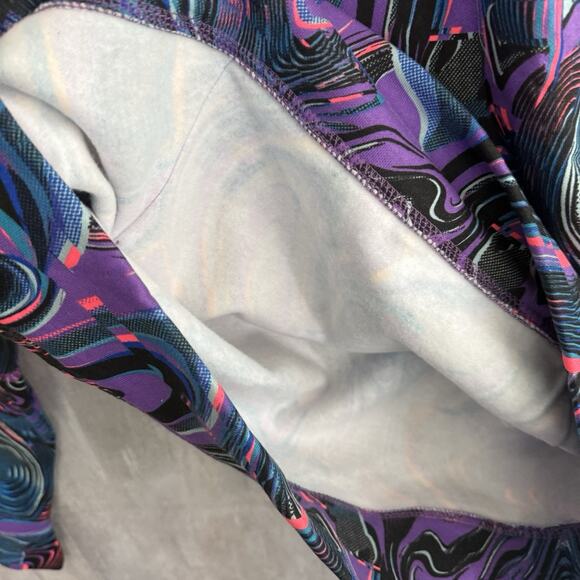 Gymshark Graphic Hoodie Sweatshirt Women’s Small Purple Marble Swirl Pre Workout - Picture 7 of 11